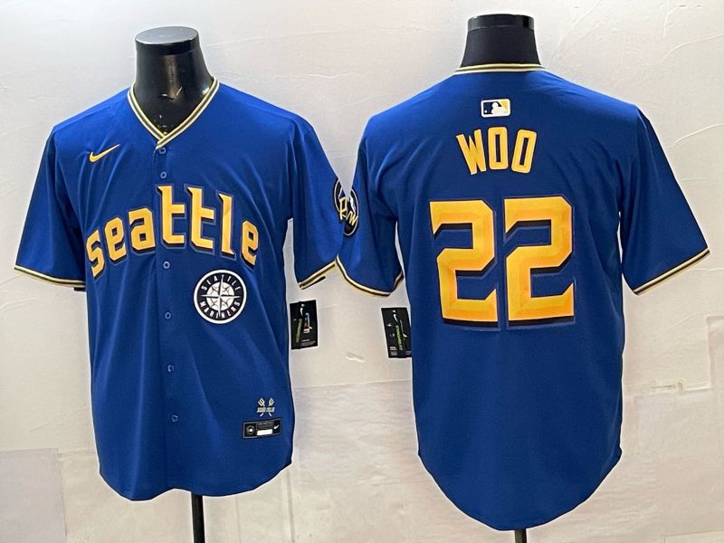 Men 2026 Seattle Mariners #22 Woo Blue City Edition Nike MLB Jersey 010